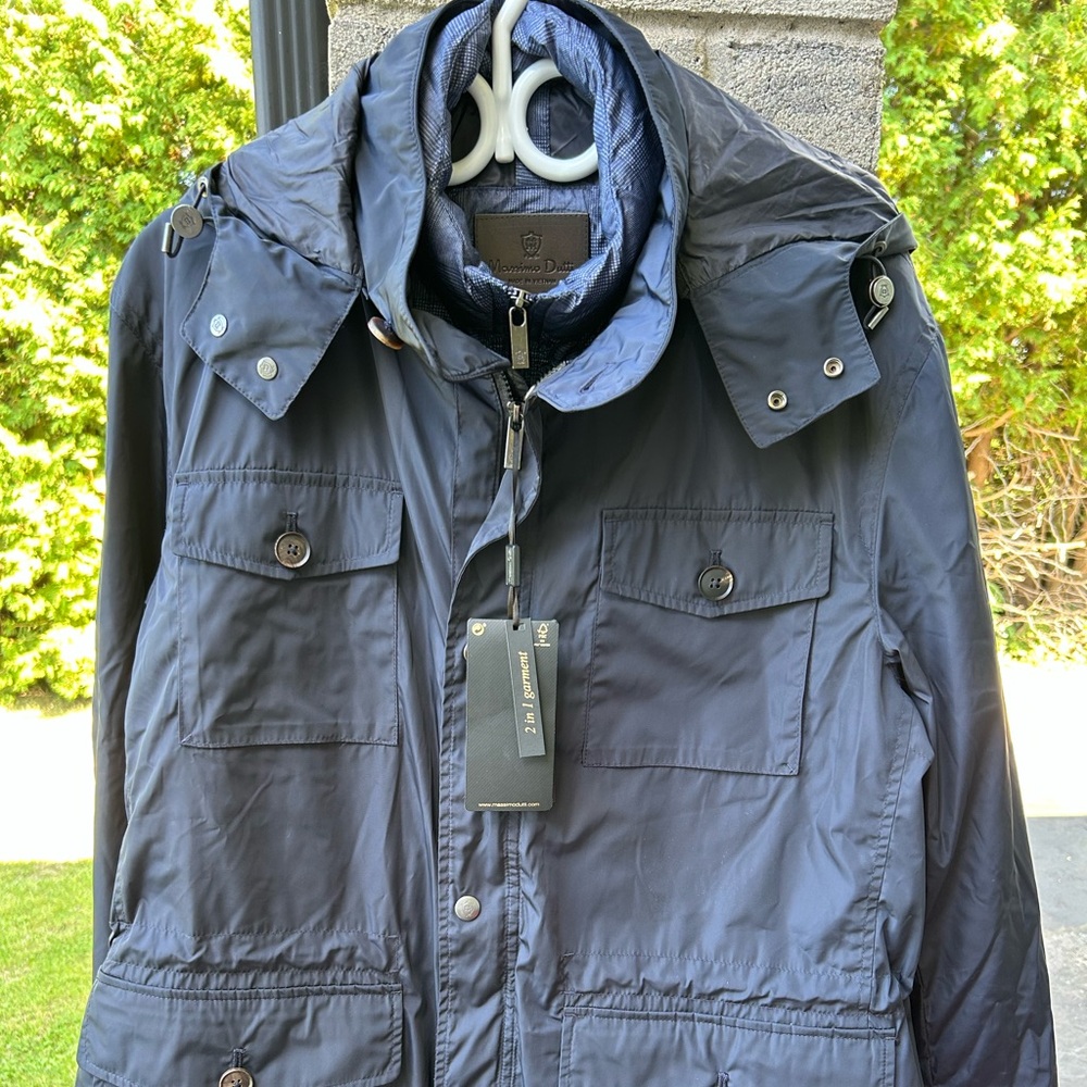 Massimo Dutti Dark Blue Military Field Jacket